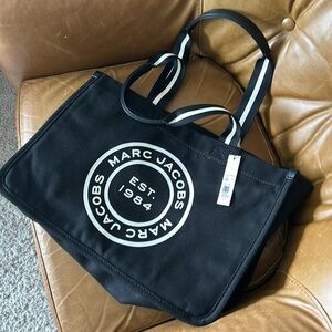 Marc Jacobs Black Canvas Tote Bag